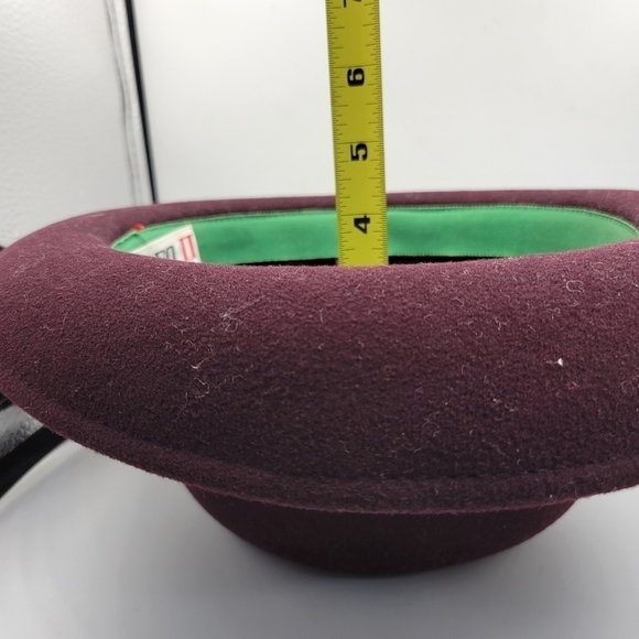 Vintage Adolfo II Wine Brimmed Fedora with Feather - Picture 8 of 8